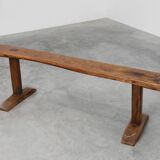 Rustic oak bench, France, Mid 19th century