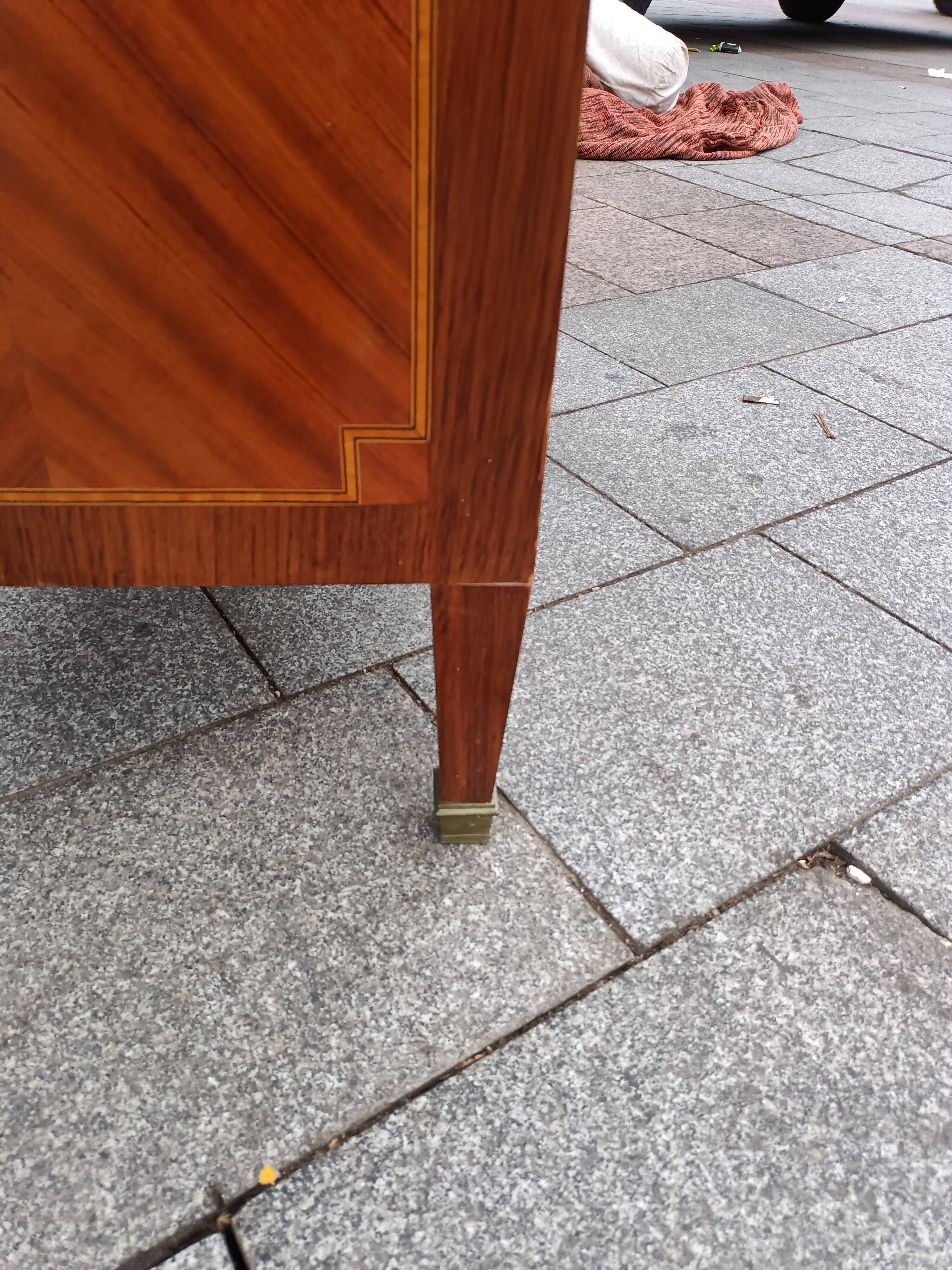 Old Louis XVI style chest of drawers in marquetry