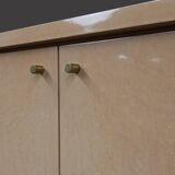 Ivory Lacquer Sideboard in burl wood by Jean Claude Dresse, 1940s