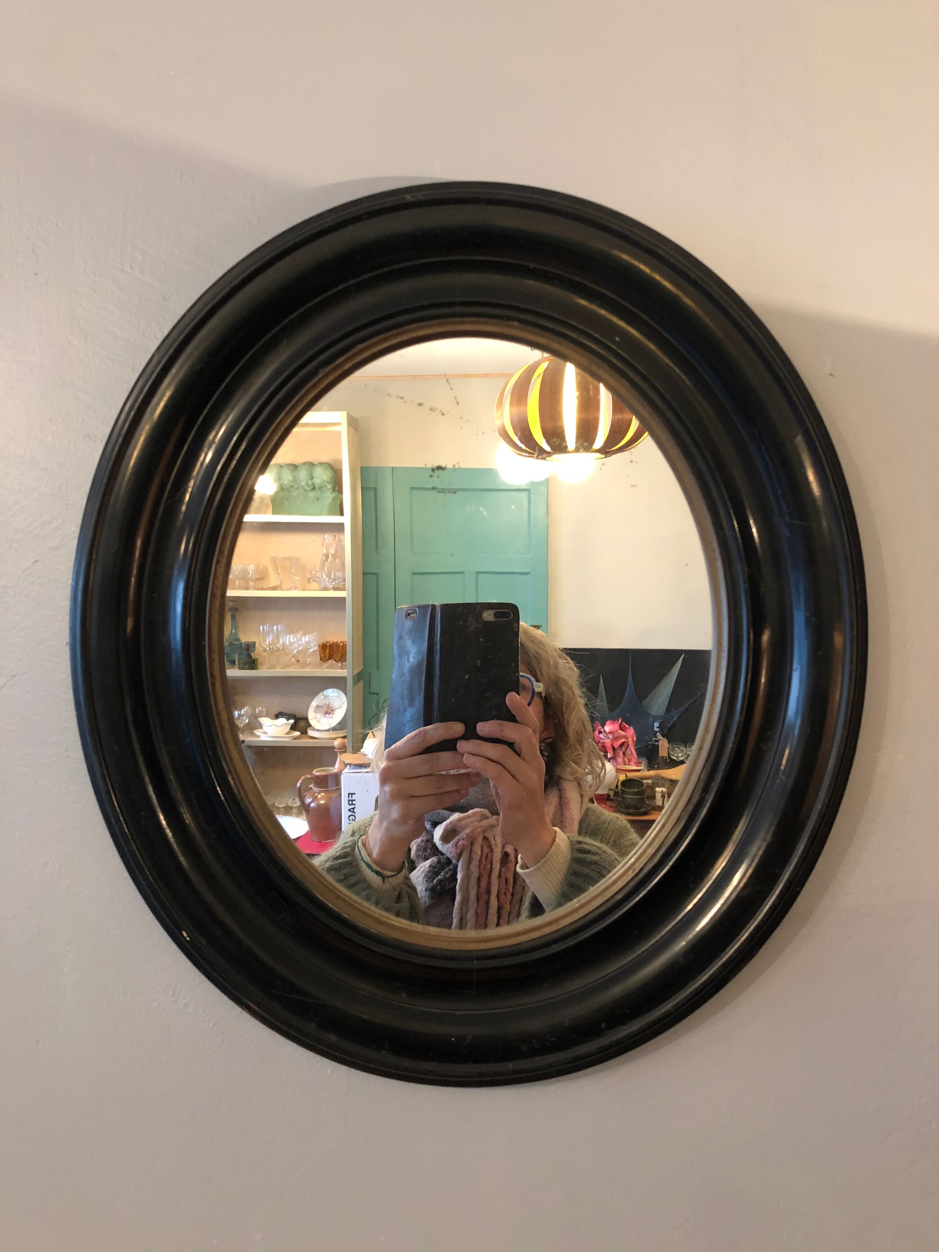 Old oval mirror 40x45cm