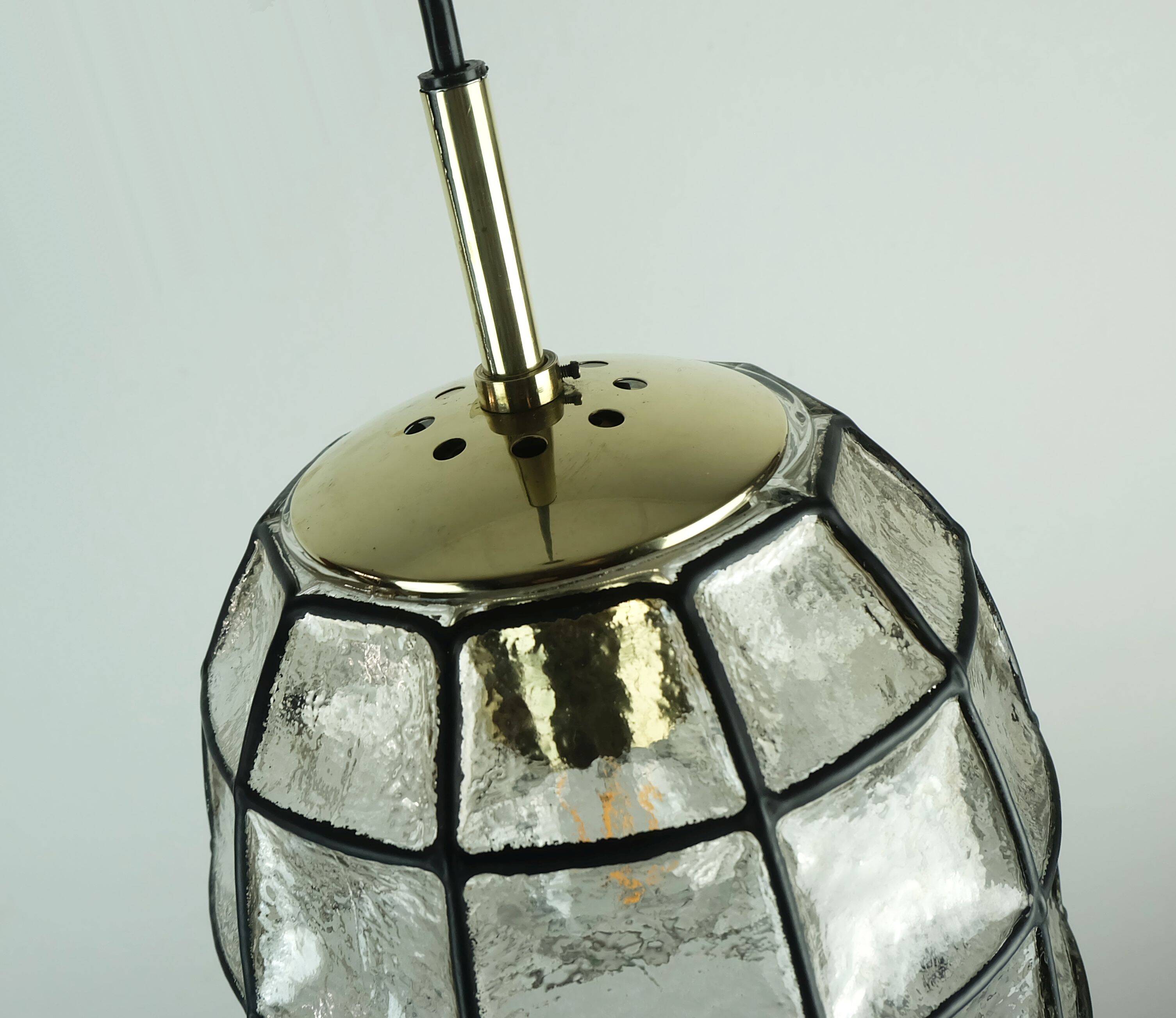 glashuette limburg hanging LAMP 1960's 70's glass pendant light model 4184