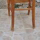Wooden children's high chair and mulched seat