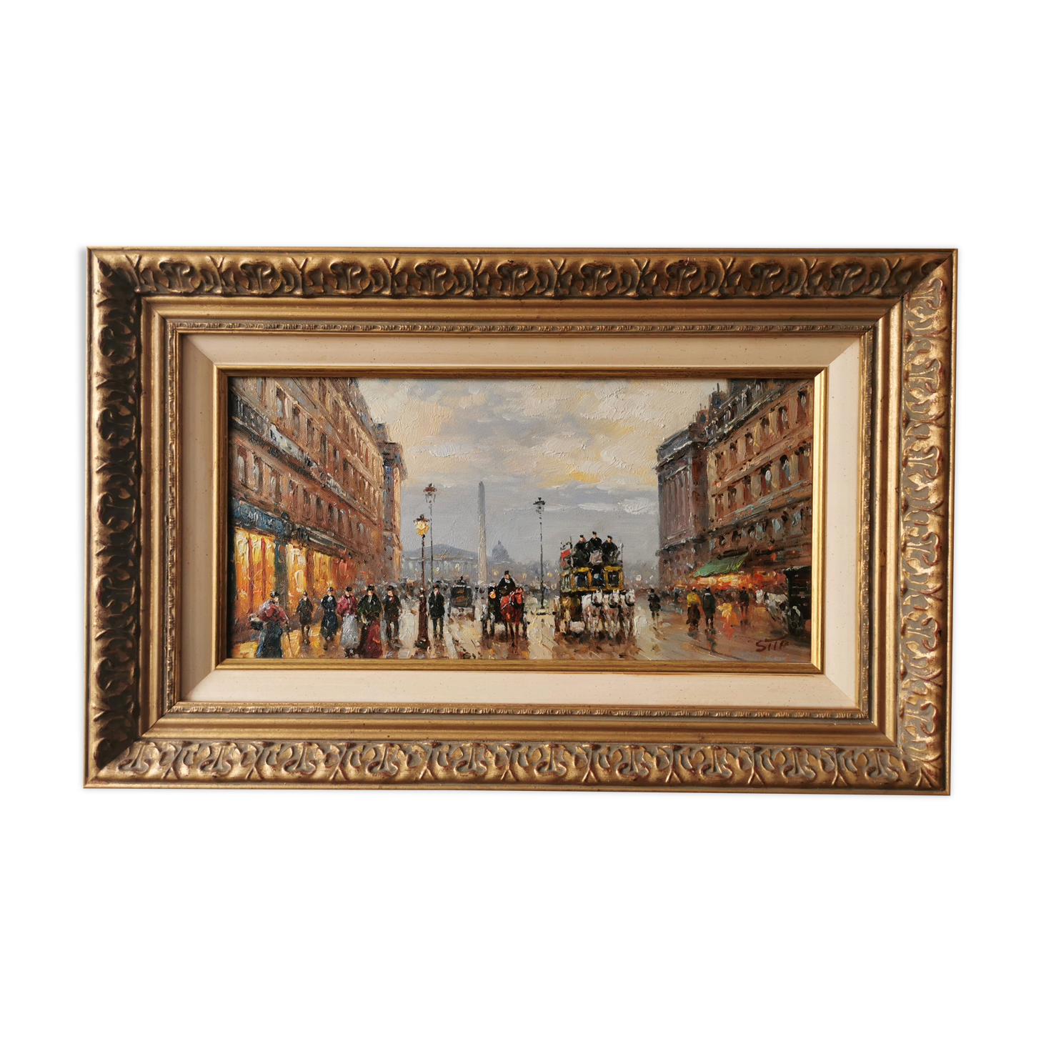 Walter SITA Oil on canvas Paris place de la concorde