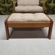 Fauteuil lounge scandinave en teck massif & ottoman 60/70