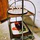 Desserte pliante vintage à roulettes