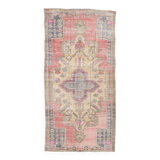 4x8 Rug For Living Room Pale Red Oriental Antique Vintage Rug, 128x248Cm