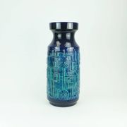 1960s bay keramik FLOOR VASE bodo mans decor 'narvik' blue and turquoise 956-45