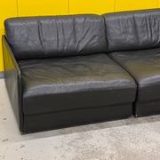De Sede DS-76 Modular 2-Seater Sofa / Sofa Bed – Black Leather (1970s)