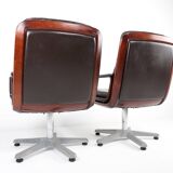 Pair of leather visitor armchairs by Eugen Schmidt