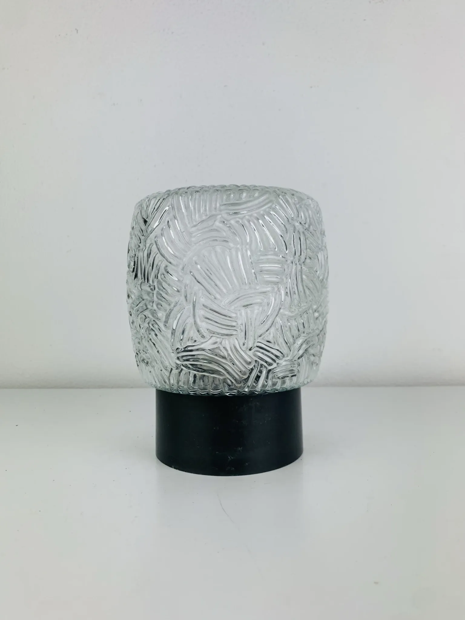 Moulded glass wall light from the 1950s, ceiling light.