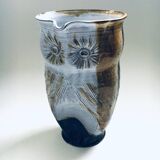 Vintage Studio Art Pottery Owl Decanter Jug by Tavares, 1970s