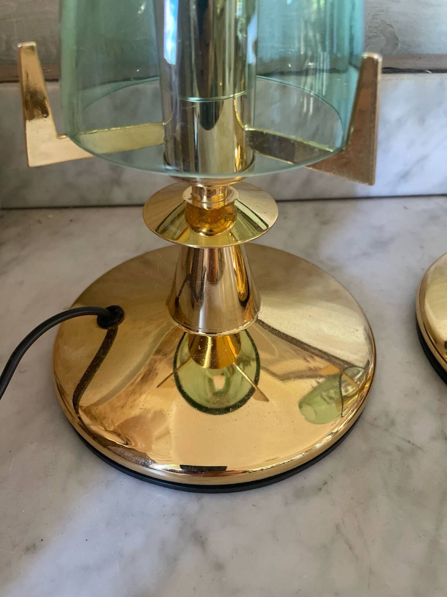 Pair of vintage Italian F.Fabbian bedside lamps