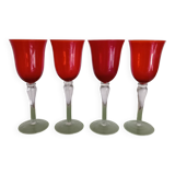 Glasses / 4 stemmed glasses