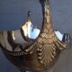 Phenix bowl on foot silver metal center table 1940