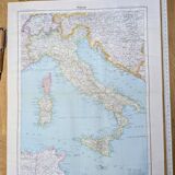 Italy, original map printed in 1907.