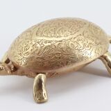 Old brass turtle ashtray