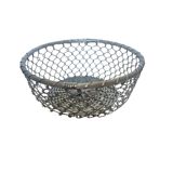 Round silver metal basket – Openwork design