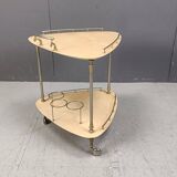 Italian Lacquered Goatskin / Parchment Serving Bar Cart by Aldo Tura, 1960s