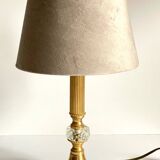 Vintage lamp in gold metal and crystal