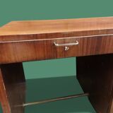 Rectangular veneered wooden desk in Art Deco style. 1930s-1940s.