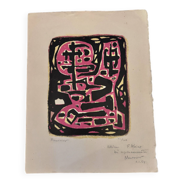 Original lithograph by Alfred Manessier, signed and numbered, 1954 20th century.