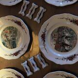Ensemble de 6 assiettes plates & 6 portes couteaux Obernai
