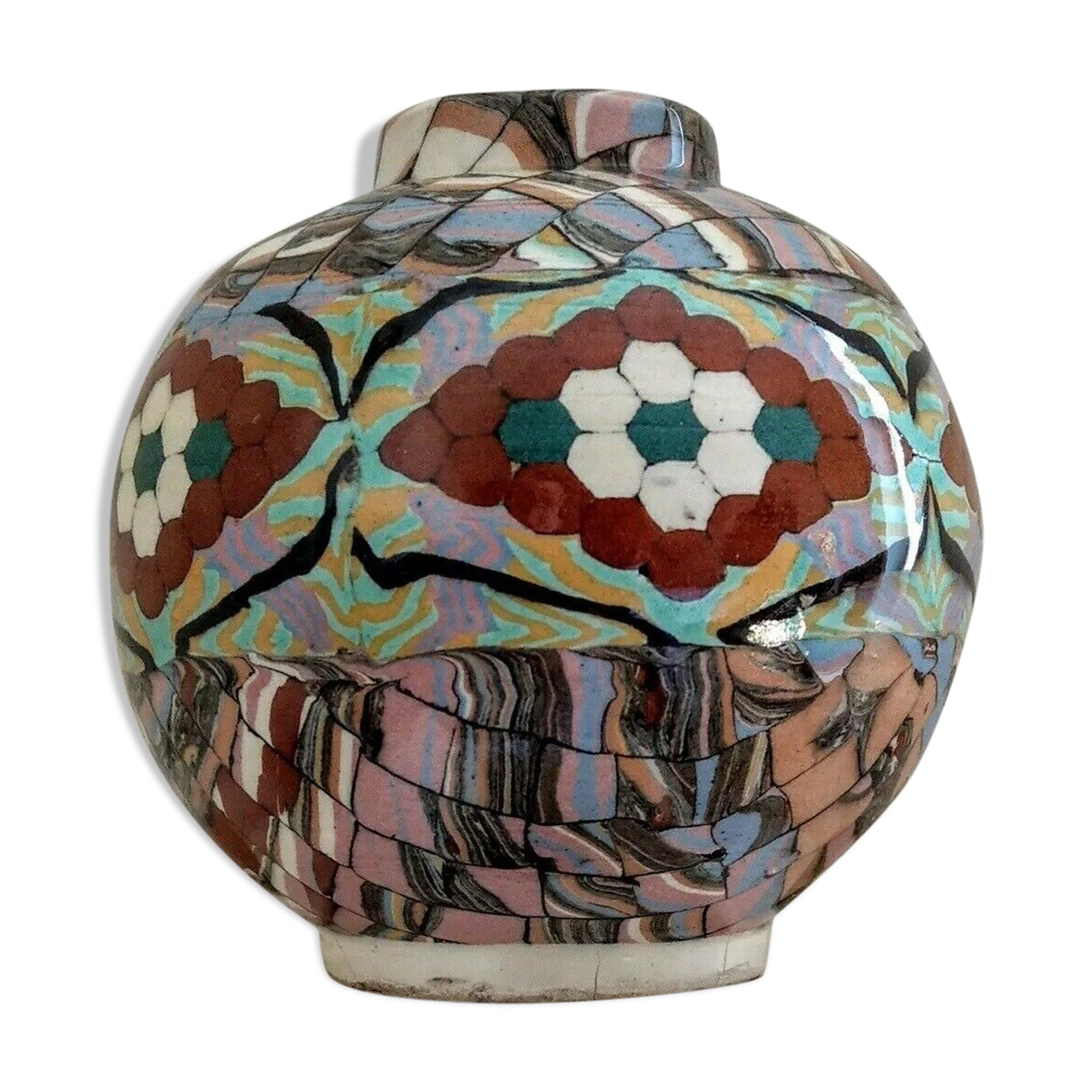 Earthenware vase Gerbino Vallauris vintage ceramics