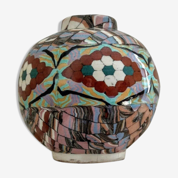 Earthenware vase Gerbino Vallauris vintage ceramics