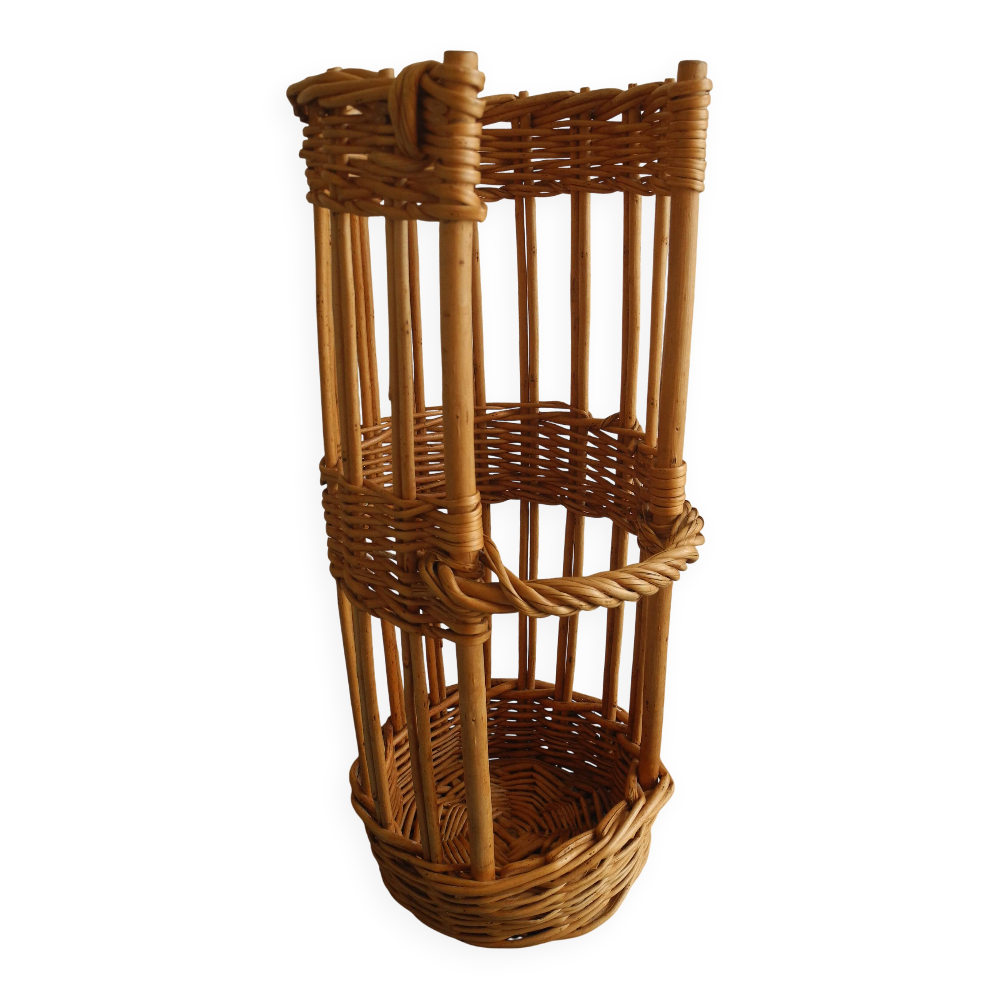vintage wicker bread rack basket