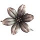 Silver metal ashtray flower, 6 petals, 60s