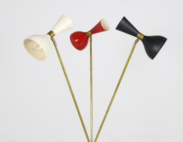 Lampadaire tripod dans le style des créations Italiennes des années 50