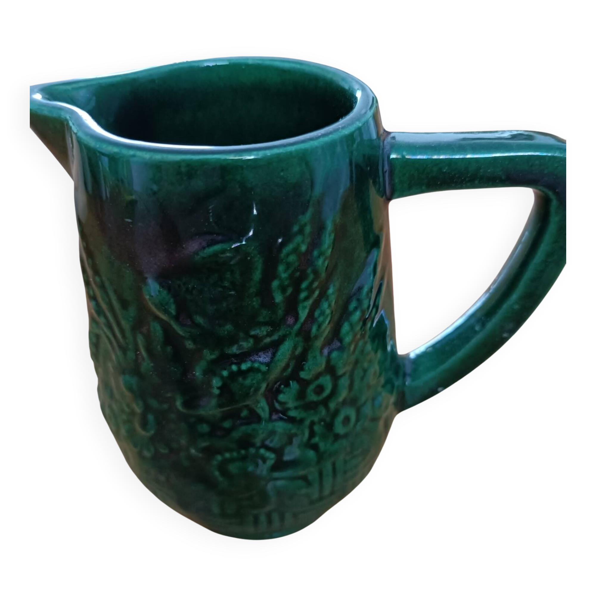Small dark green Art Deco Saint Clément jug