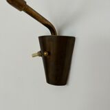 Pair of Brass and Opaline Glass Mid-Century Swedish Wall Lights