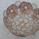 Pair of vintage pendant lamps in brass mother-of-pearl and shells