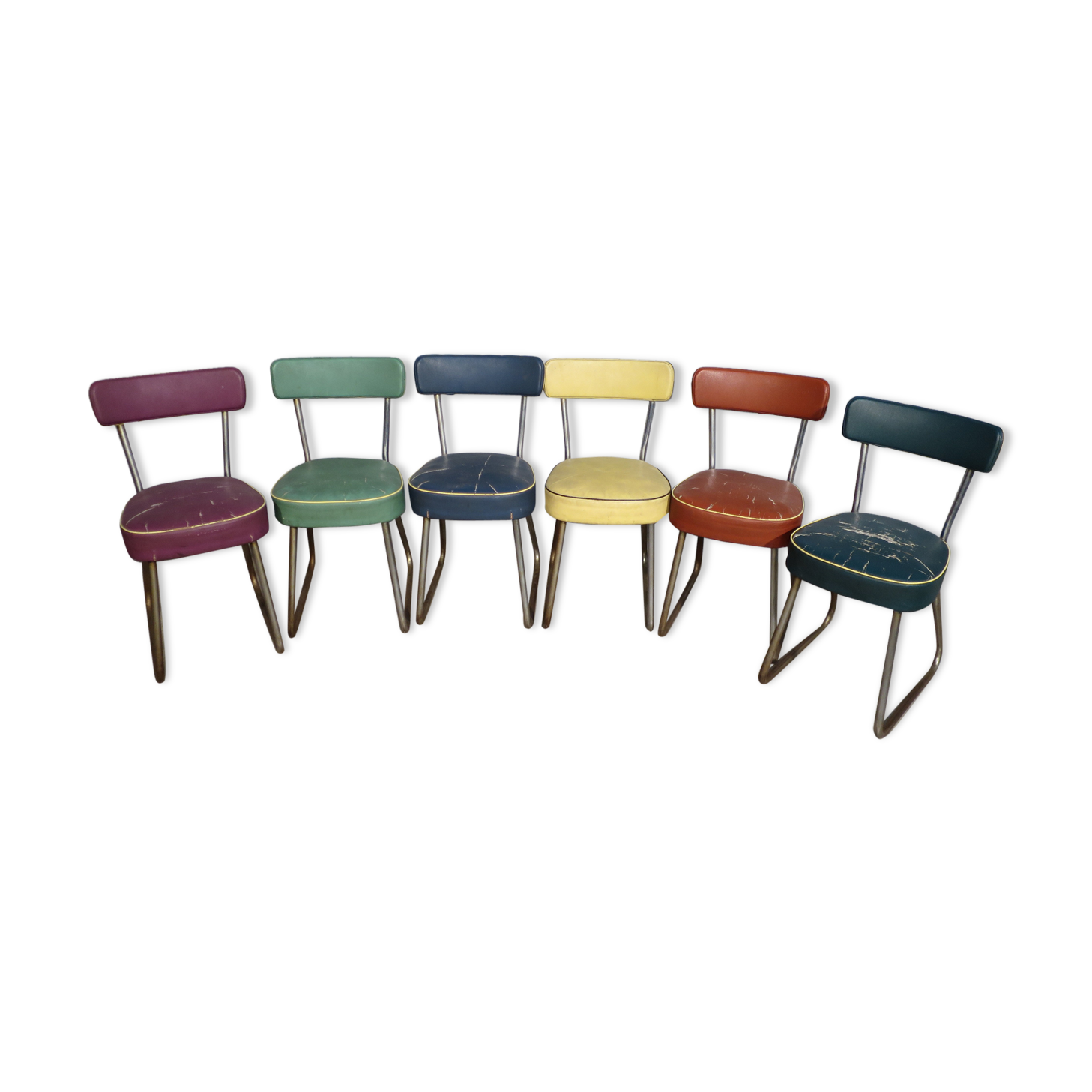 Set of 6 industrial chairs "Nori"