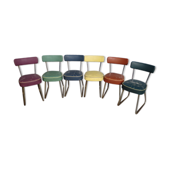Set of 6 industrial chairs "Nori"