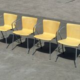 vintage fritz hansen vico magistretti duo bentwood stacking armchairs set of four