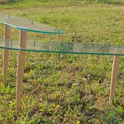glass coffee table with swivel top spindle foot wood 100x50 height 40 and 30cm
