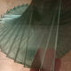 90s Sculptural Glass Coffee Table - Aqua Spiral Base