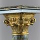 Pair of green marble columns, gilded bronze and gilded brass, 20th Century