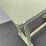 Patinated green baluster table