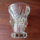 Vase transparent pressed molded glass vintage 1950