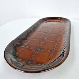 Plat Ovale Ancien Faïence K&G Luneville Décor Quadrillé 37 x 15.5 cm