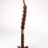 Sculptural floor lamp in solid wood