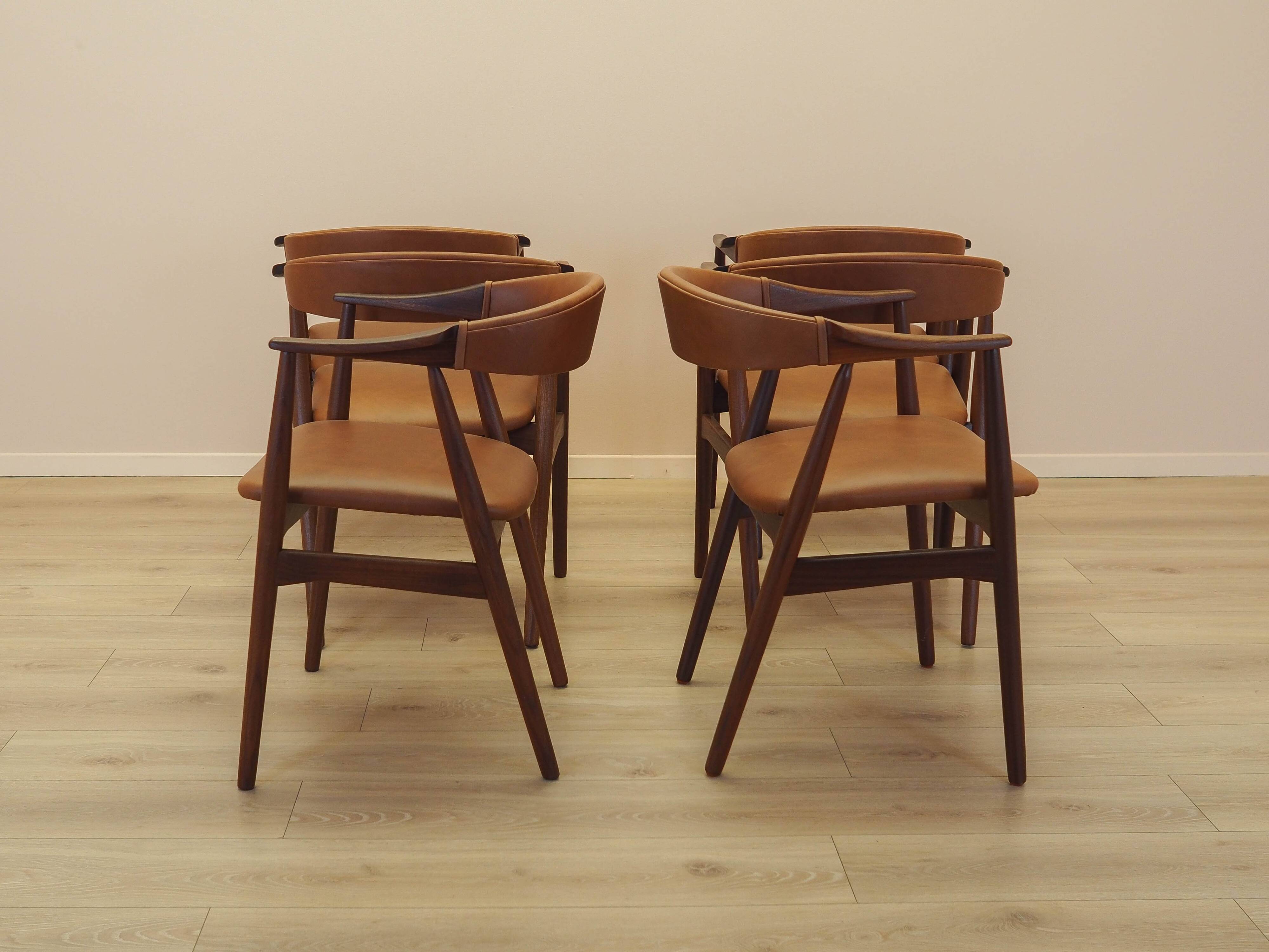 Set of six teak chairs, Danish design, 1970s, made in Denmark