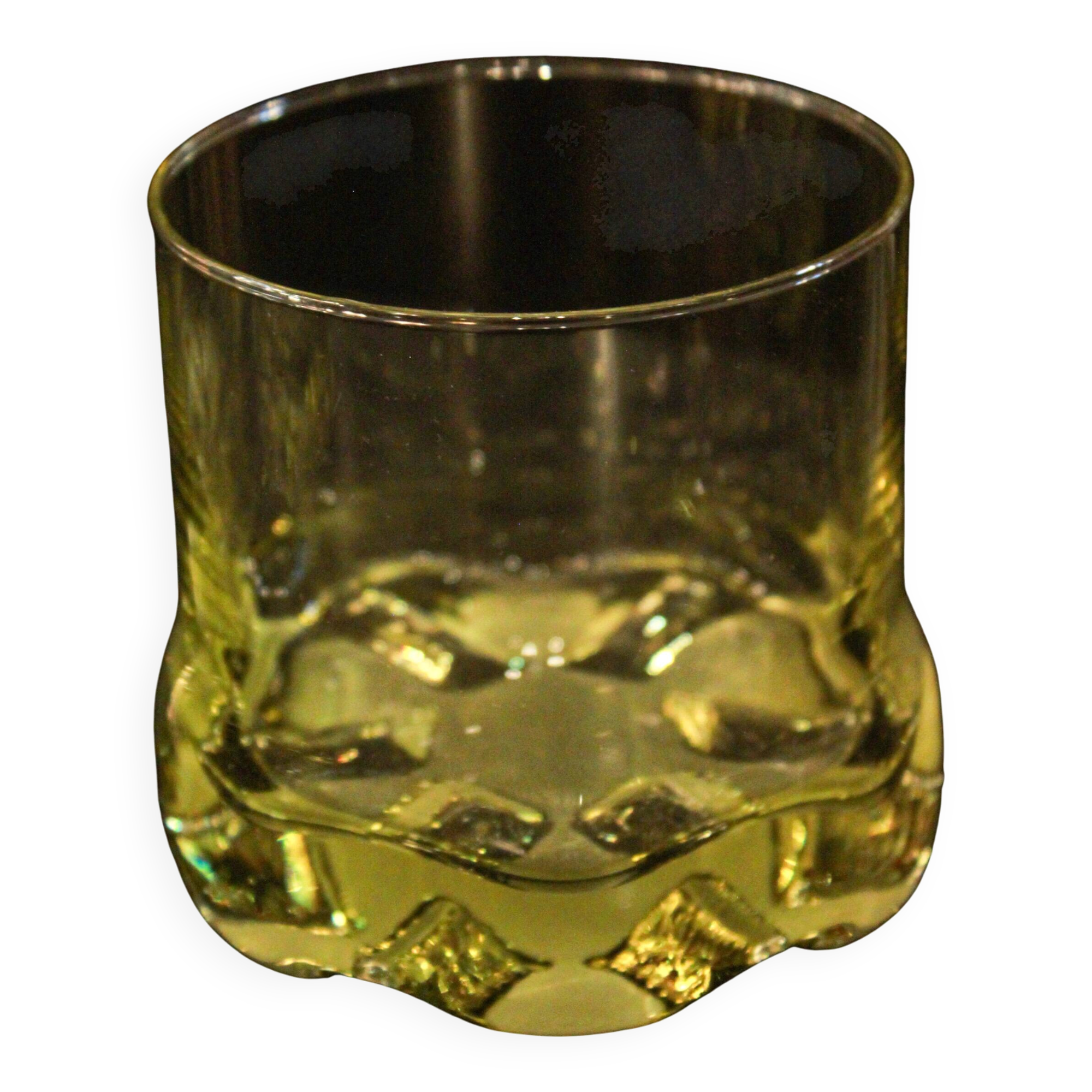 Amber crystal whisky glass from Murano