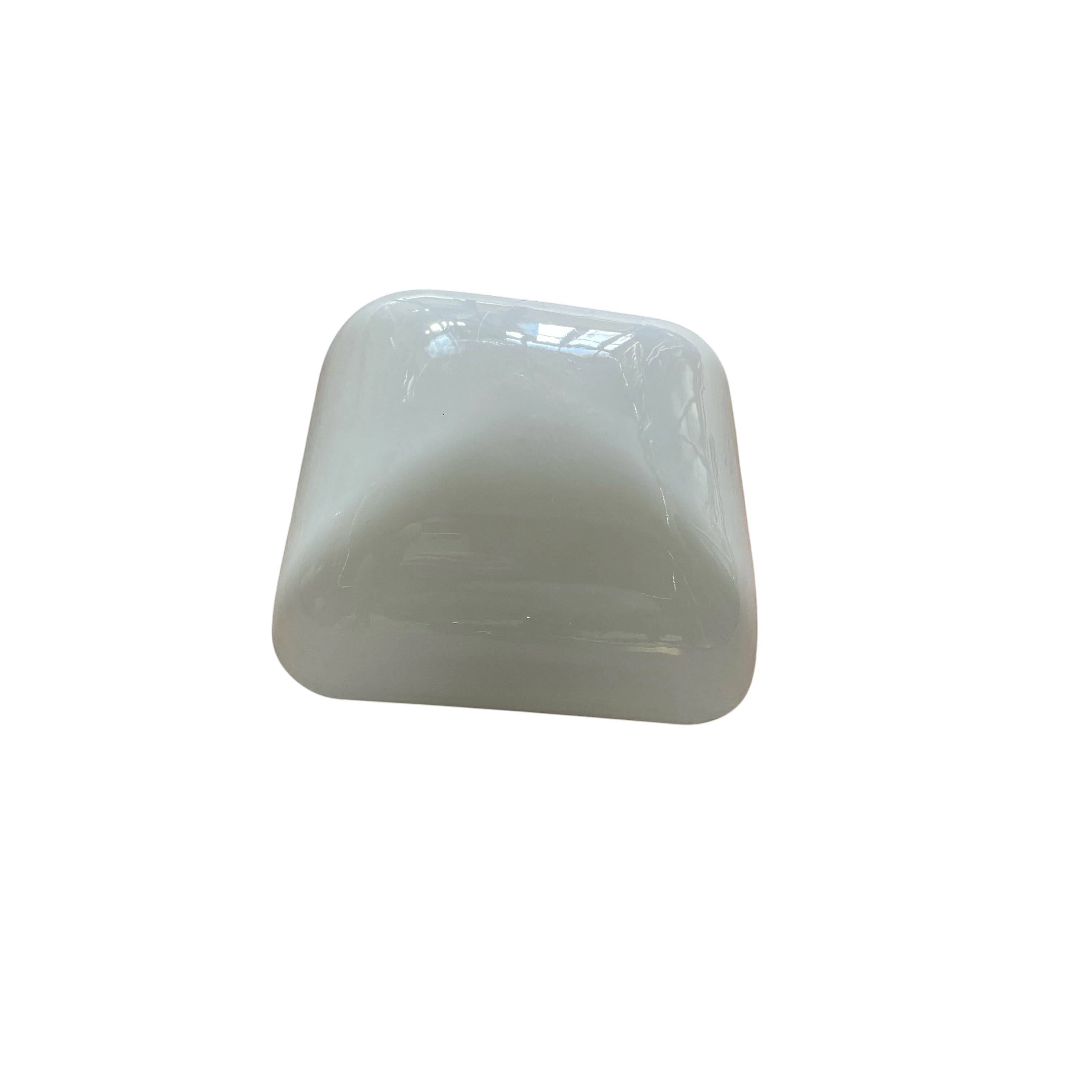 Applique murale plafonnier carré 20 cm verre opaline blanc