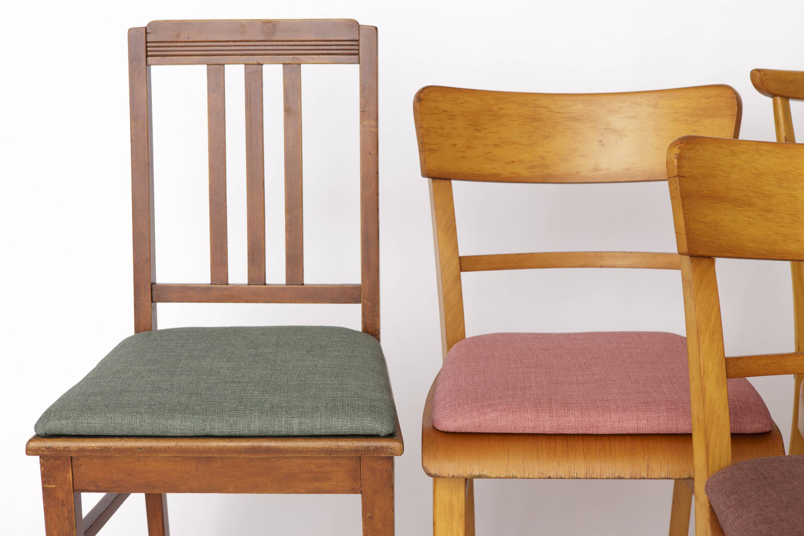 Set of 6 Vintage German Dining Chairs, 1950s–1960s | Beech Wood Frames