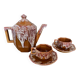 Antique gf art deco teapot flamed ceramic brown vintage