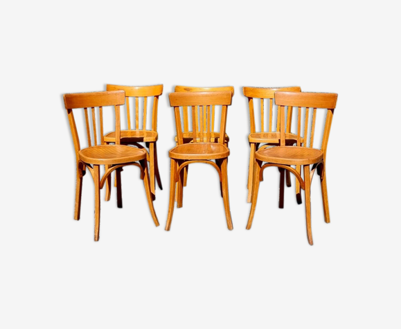 6 chaises bistrot Baumann et Luterma années 50